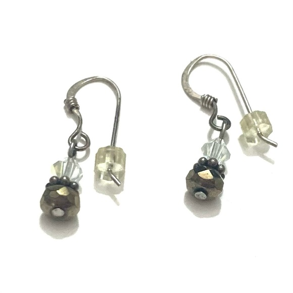 HANDMADE JEWELRY Smoky Quartz Stacked Dangling Earrings - Picture 1 of 2